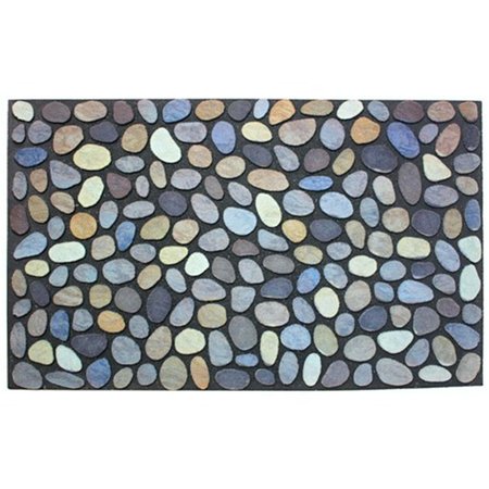 J & M HOME FASHIONS J and M Home Fashions 4297 Pebbles Printed Flocked Doormat; 18 x 30 In. 4297A